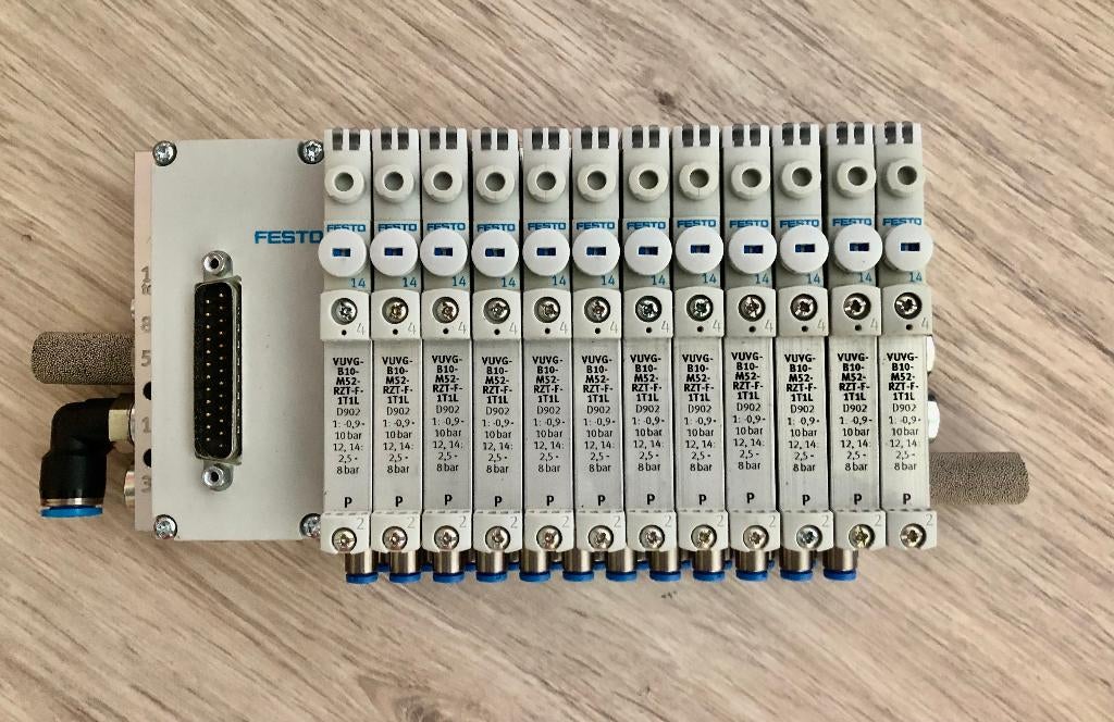 FESTO - VTUG Ventieleiland - 12x VUVG Magneetventiel, Ophalen of Verzenden, Zo goed als nieuw