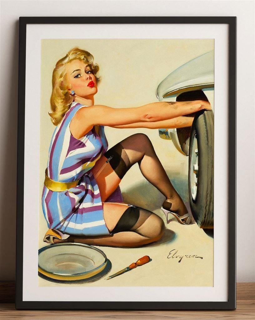 Gil Elvgren Grote Retro Sexy Pin up Poster 50x70cm, Verzamelen, Posters, Nieuw, Film en Tv, A1 t/m A3, Ophalen of Verzenden