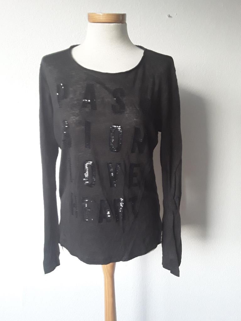 Mos Mosh zwart shirt mt L, MOS MOSH, Zwart, Maat 42/44 (L), Ophalen of Verzenden