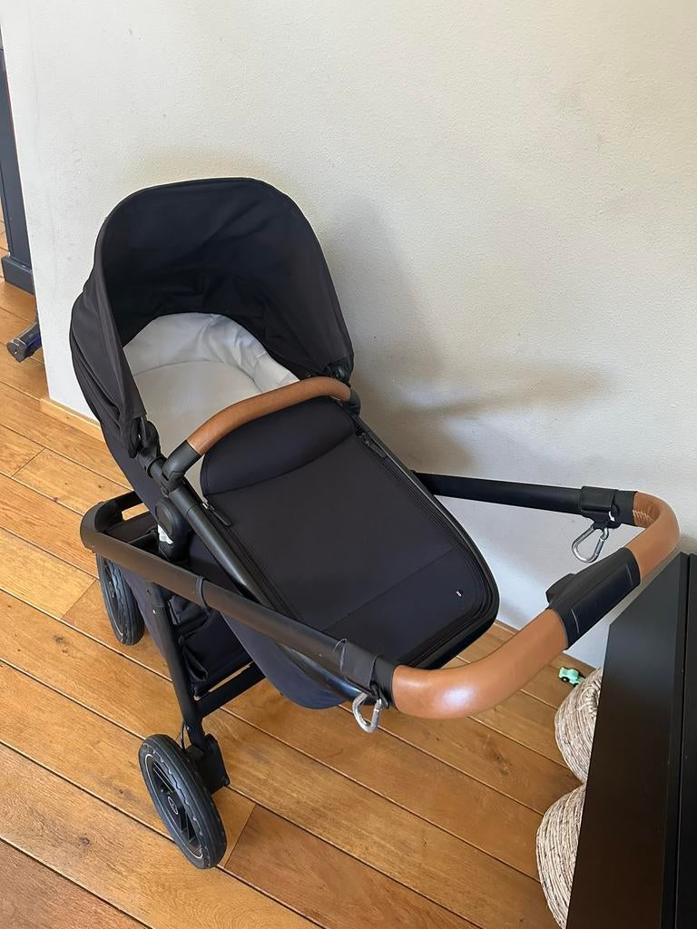Dubatti One E5 Kinderwagen 2-in-1 Black Frame Black/Cognac, Zo goed als nieuw, Combiwagen, Verstelbare duwstang, Ophalen