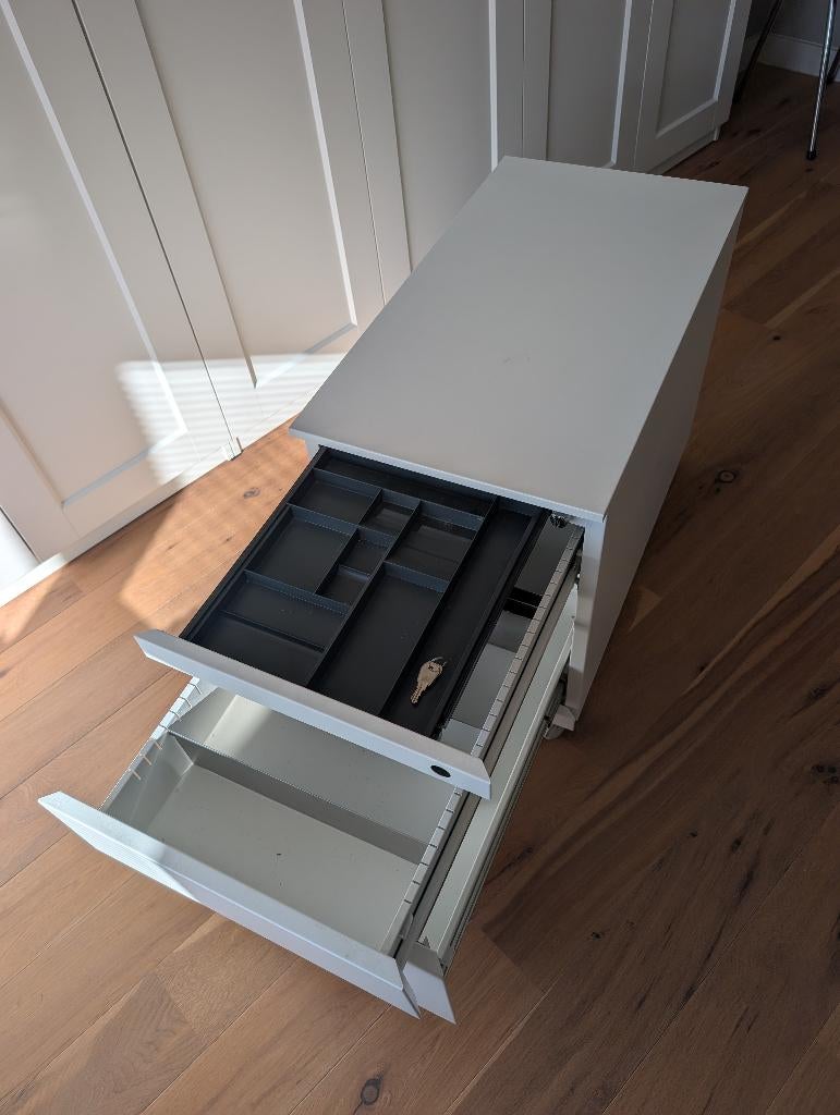 Witte archiefkast voor onder bureau ladekast, Ophalen, Minder dan 50 cm, Gebruikt, Wit, metaal