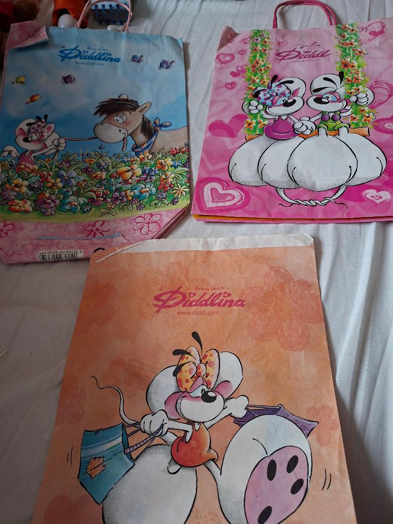 3 Diddl papieren tasjes, Ophalen of Verzenden, Papier, Kaart of Schrift