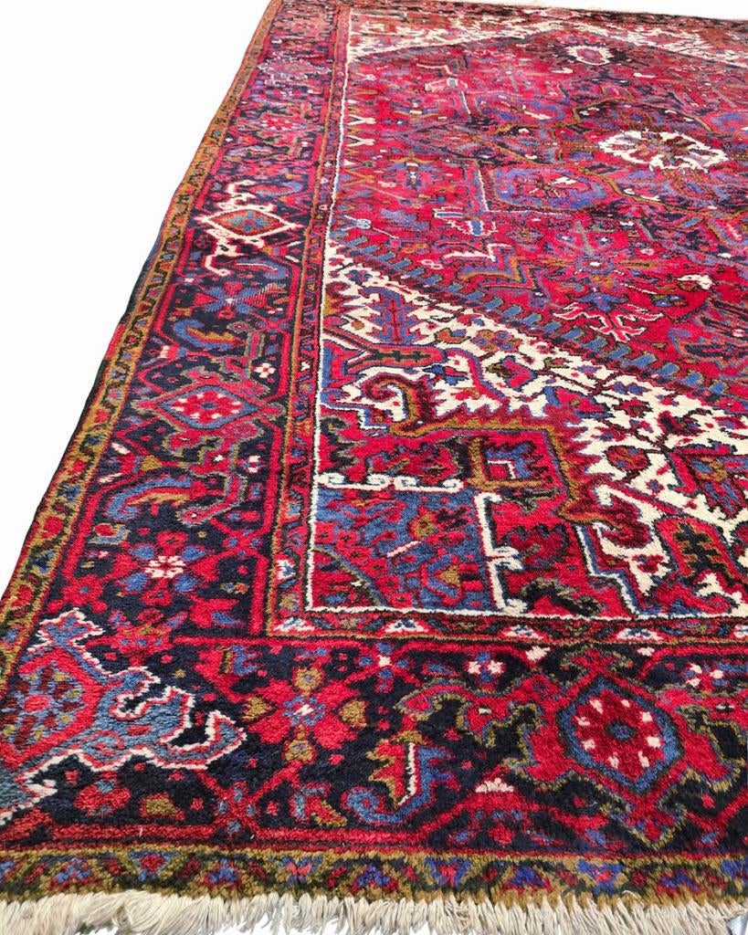 Groot Perzisch tapijt Heriz 342x245 wollen vloerkleed iran, 1185VB, De handelmaatschappij, 200 cm of meer, Ophalen of Verzenden