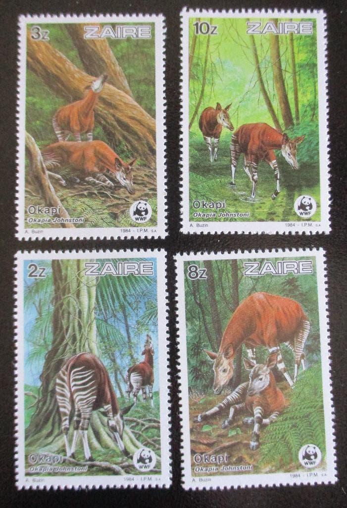 Zaïre, WWF serie Okapi, Verzenden, Postfris, Dier of Natuur