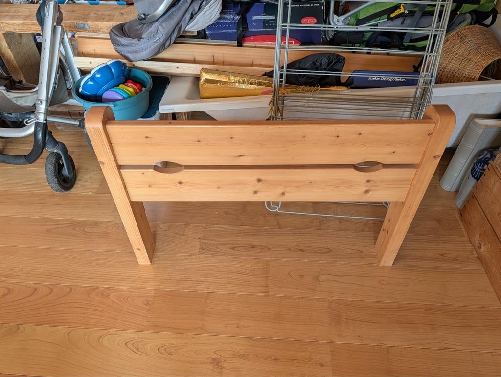 Grenen eenpersoons bed, Huis en Inrichting, Slaapkamer | Bedden, Gebruikt, Eenpersoons, 90 cm, Hout, Ophalen