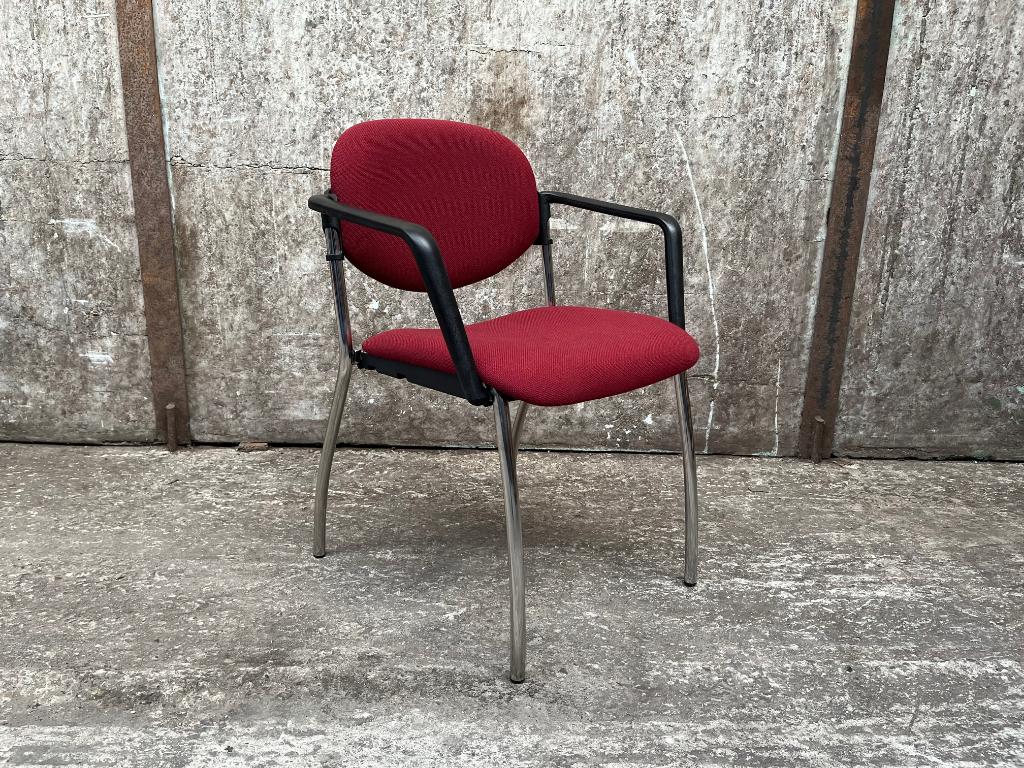 ACTIE!!! Wendy vergaderstoelen Bordeaux / Chroom, Huis en Inrichting, Stoelen, Stof, Nieuw, Ophalen of Verzenden, Vijf, Zes of meer stoelen