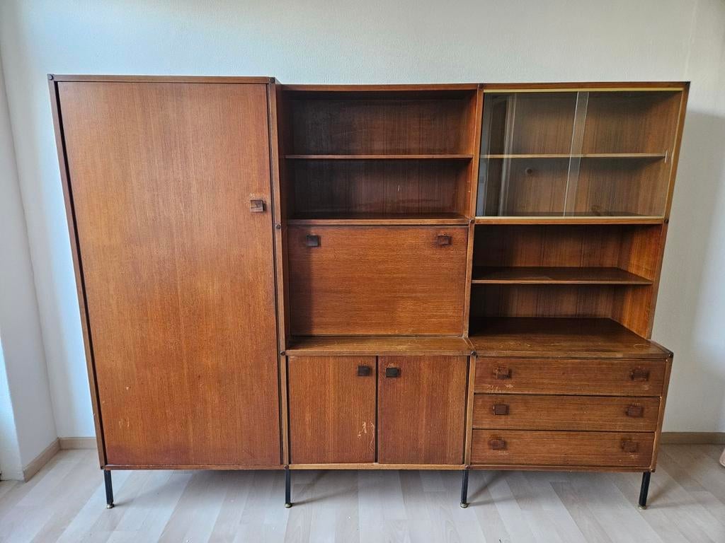 Topform Mørkaste vitrinekast, Ophalen, Glas, 200 cm of meer, Vintage retro