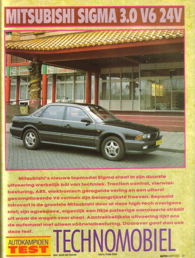 Autokampioen test Mitsubishi Sigma 3.0 V6 24V Februari 1991, Ophalen of Verzenden, Gelezen, Mitsubishi