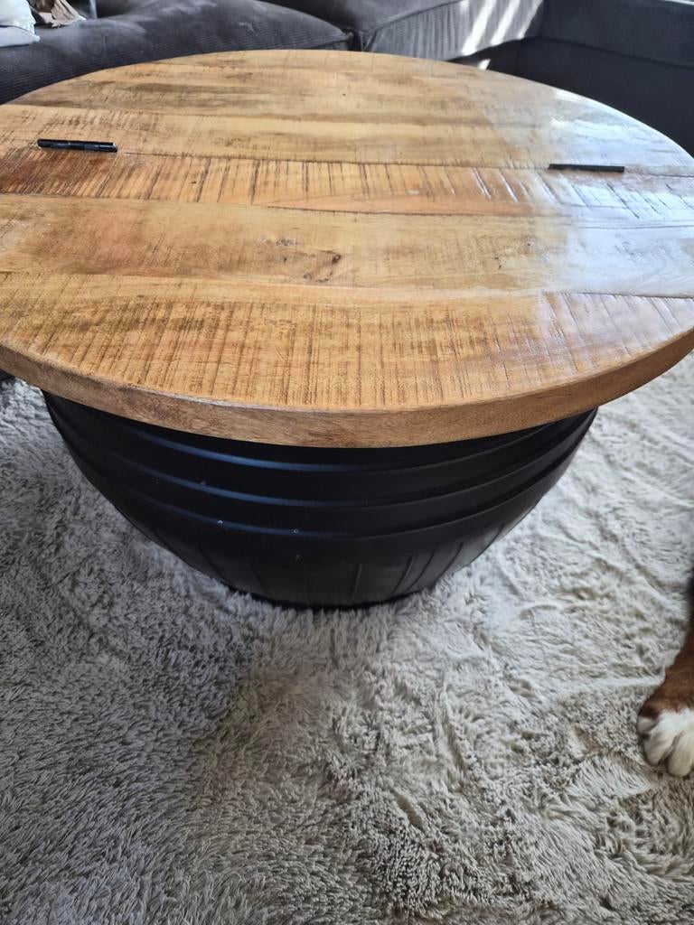 Salontafel mangohout met opbergruimte, Huis en Inrichting, Tafels | Salontafels, Ophalen