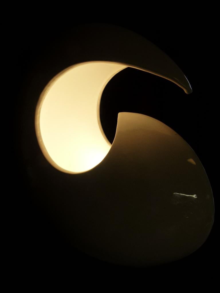 vintage keramiek tafellamp Curve xl, Ophalen, Overige materialen, Mid century, Zo goed als nieuw