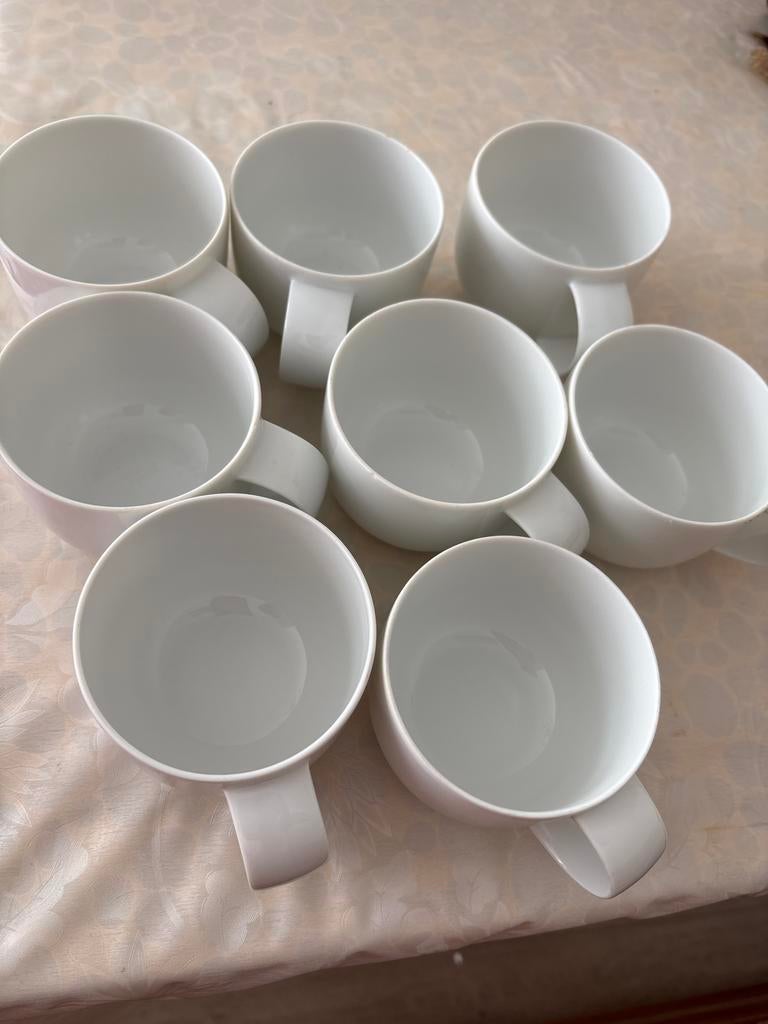 8 witte Rosenthal studio-linie kopjes, Gebruikt, Ophalen of Verzenden, Effen, Kop(pen) en/of Schotel(s)