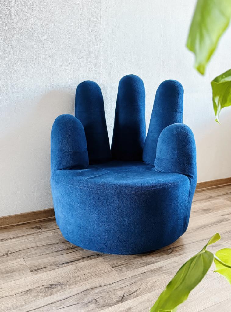 VINTAGE JAREN '90 DRAAIFAUTEUIL - HAND | BLAUW, Huis en Inrichting, Fauteuils, Ophalen, -, -, 75 tot 100 cm