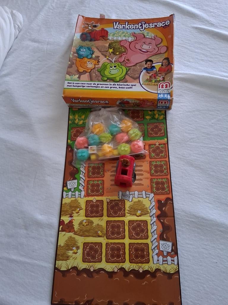Varkentjesrace spel, Hobby en Vrije tijd, Gezelschapsspellen | Bordspellen, Drie of vier spelers, Ophalen of Verzenden, Gebruikt