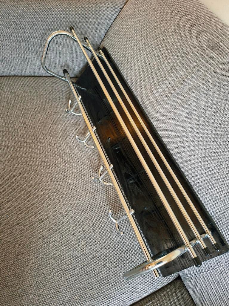 Vintage Mid Century Jaren '60 Kapstok - Hout & Chroom, Gebruikt, Minder dan 100 cm, Hout, Ophalen