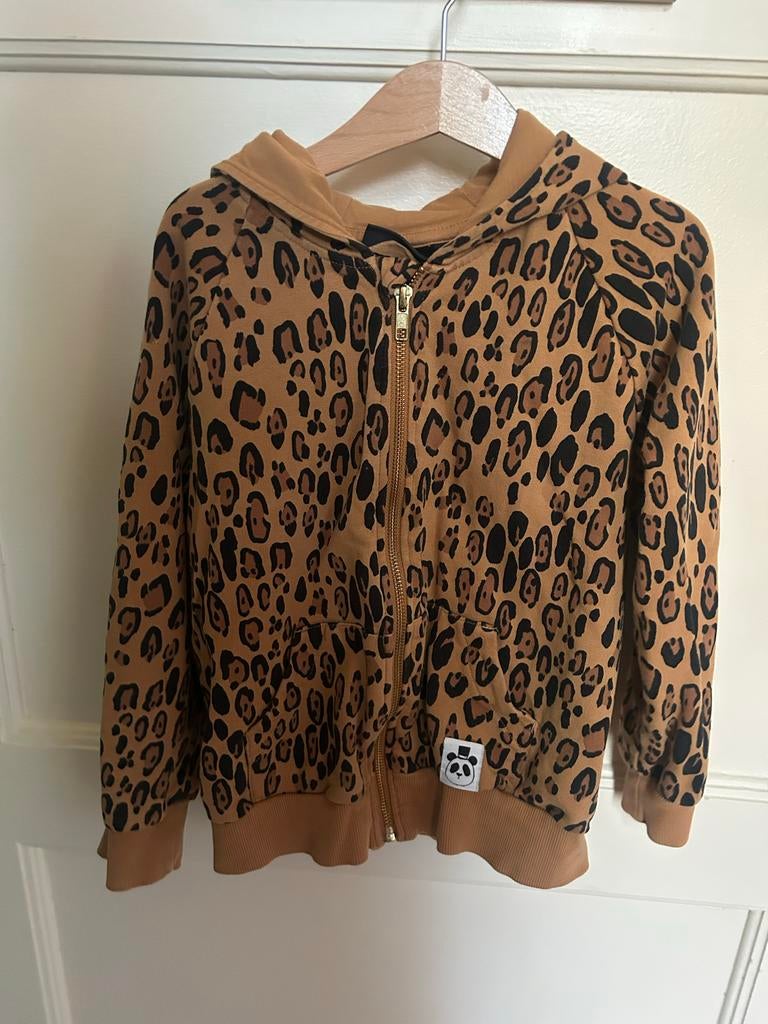 Mini Rodini Leopard Capuchon Vest en Broekje Set, Ophalen of Verzenden, Zo goed als nieuw, Jongen of Meisje, Setje