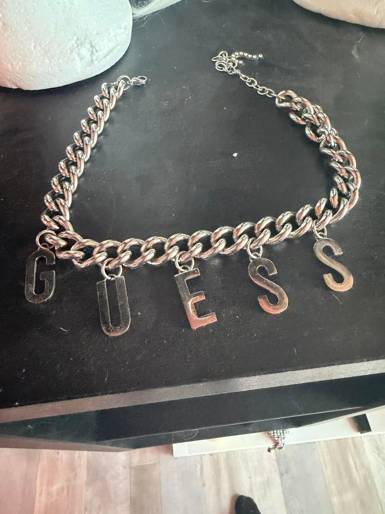 Guess ketting, Ophalen of Verzenden, Zo goed als nieuw, Zilver, Overige materialen