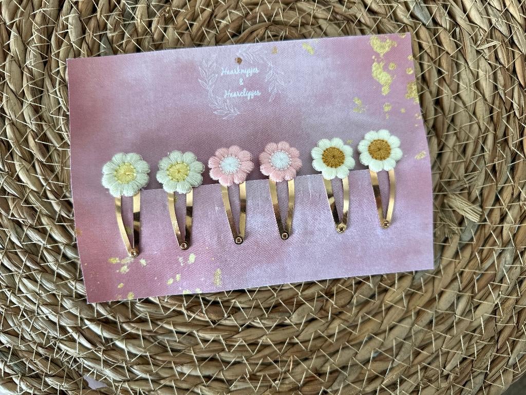 Haarknipjes & haarclipjes set klikklak speldjes met bloemen, Ophalen of Verzenden, Nieuw, Haarknipjes & haarclipjes