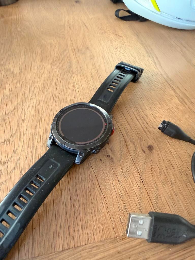 Garmin Fenix 7 Solar 47mm - Inclusief doos en oplaadkabel, Sieraden, Tassen en Uiterlijk, Smartwatches, Afstand, Zwart, Ophalen of Verzenden
