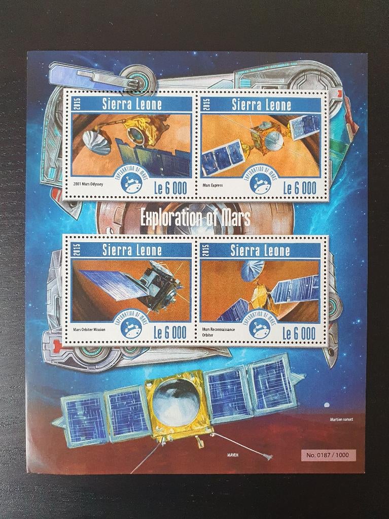 Sierra Leone 2015 Ruimtevaart Mars Michel 6274-6277 postfris, Verzenden, Postfris, Overige thema's