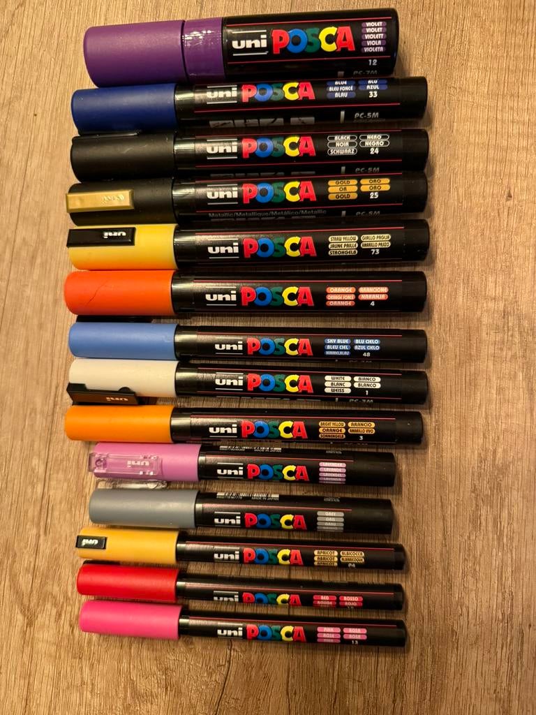 14 nieuwe posca markers, Hobby en Vrije tijd, Tekenen, Ophalen of Verzenden, Zo goed als nieuw, Potlood of Stift