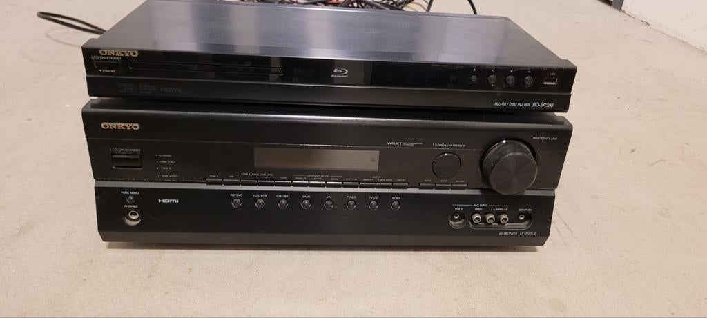 Onkyo Home Cinema Set - Receiver, Blu-ray, Speakers, Gebruikt, Blu-ray-speler, 70 watt of meer, Ophalen of Verzenden