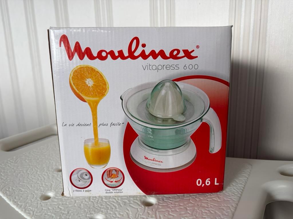 Moulinex Vitapress 600,Elektrische Citrus-/Sinaasappelpers, Minder dan 1 liter, Ophalen of Verzenden, Nieuw, Vaatwasserbestendig