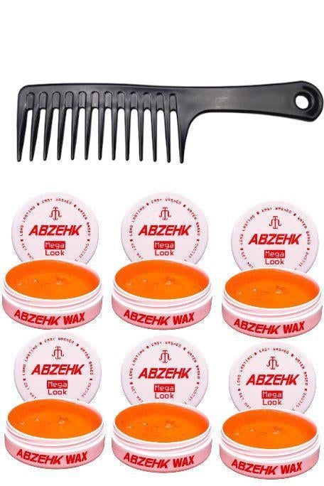 Abzehk Rood Mega Look Hair Wax 6 Stuks + Gratis Styling Kam, Ophalen of Verzenden, Nieuw, Gel, Wax, Haarlak of Mousse