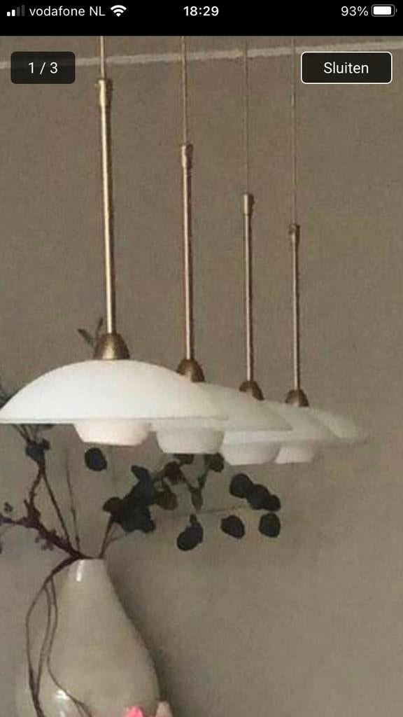 Super mooie hang tafellamp messing, Huis en Inrichting, Ophalen of Verzenden, Zo goed als nieuw, Minder dan 50 cm