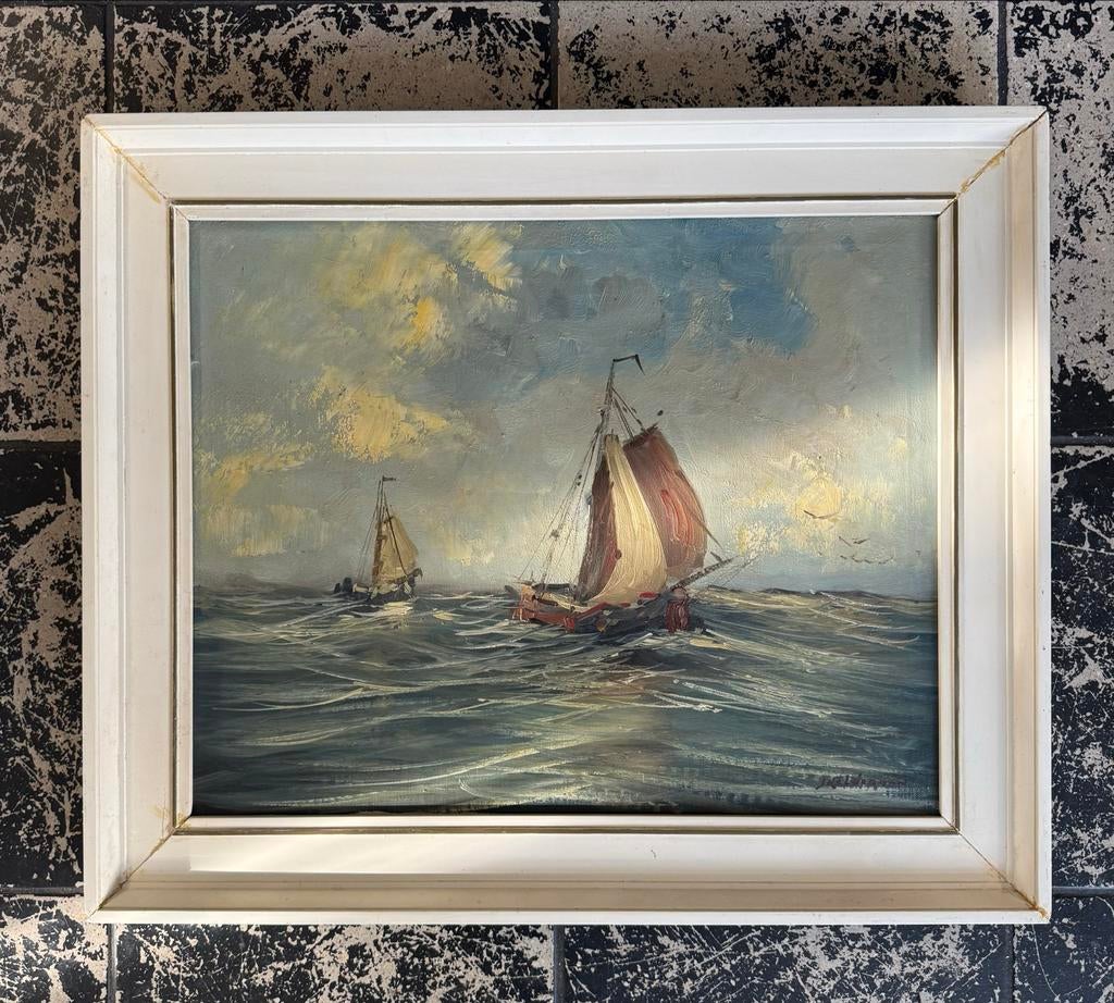 Kelderman – Zeilboten op open zee, Antiek en Kunst, Kunst | Schilderijen | Klassiek, Ophalen