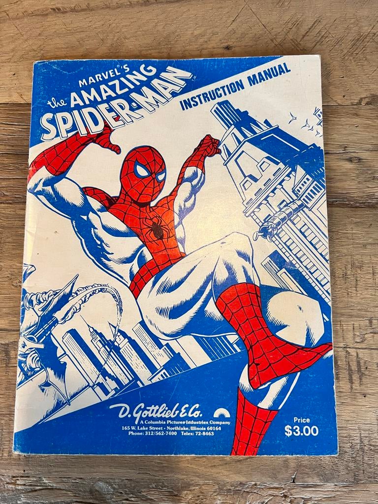 Gottlieb Spider-Man Flipperkast - Manual, Verzamelen, Gebruikt, Mechanisch, Flipperkast, Gottlieb