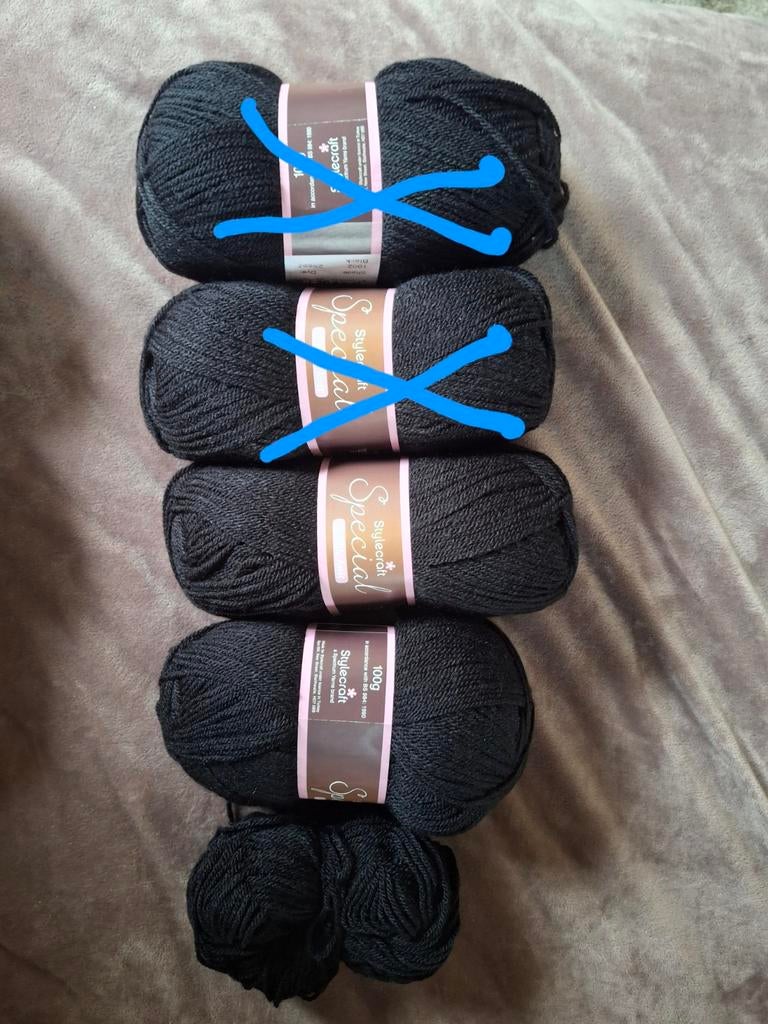 Stylecraft zwart garen, Hobby en Vrije tijd, Breien en Haken, Ophalen of Verzenden, Nieuw, Breien of Haken, Wol of Garen