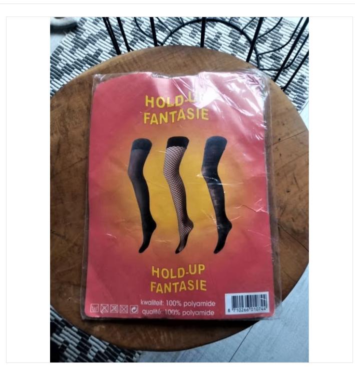 hold-up visnet kousen zwart/maat S, Hold up fantasie, Maat 36/38 (S), Zwart, Nieuw