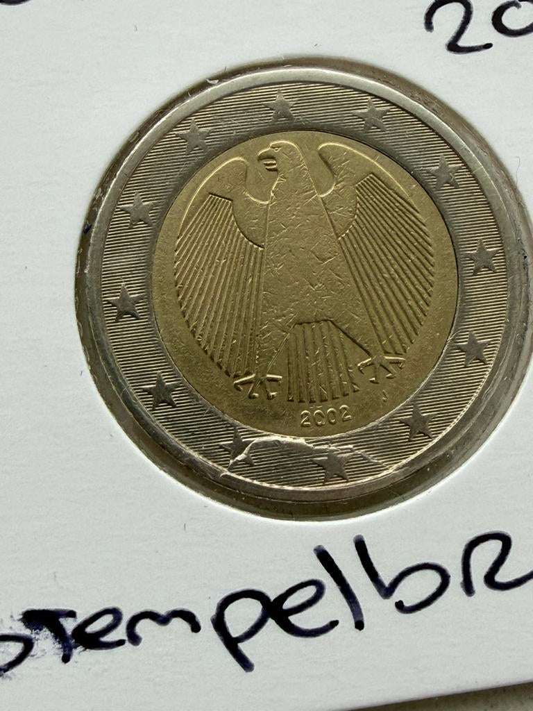 Misslag / Misdruk 2 euro Duitsland 2002, Postzegels en Munten, Munten | Europa | Euromunten, Ophalen of Verzenden, Duitsland, 2 euro