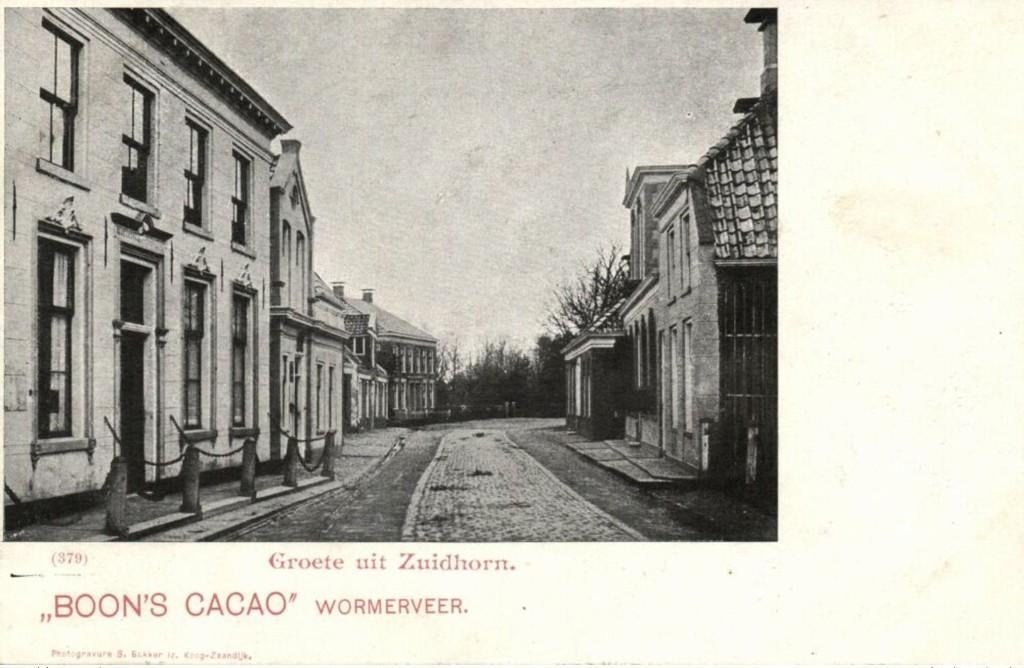 ZUIDHORN, Straat Scene (1900s) Boon's Cacao Ansichtkaart, Ophalen of Verzenden, Voor 1920, Ongelopen, Groningen