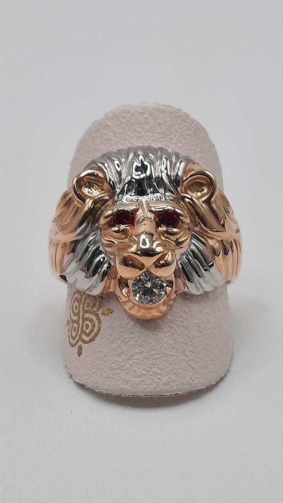 gouden leeuwen ring 14kt, Heer, Www.bredajuwelier.nl, Nieuw, Ophalen of Verzenden