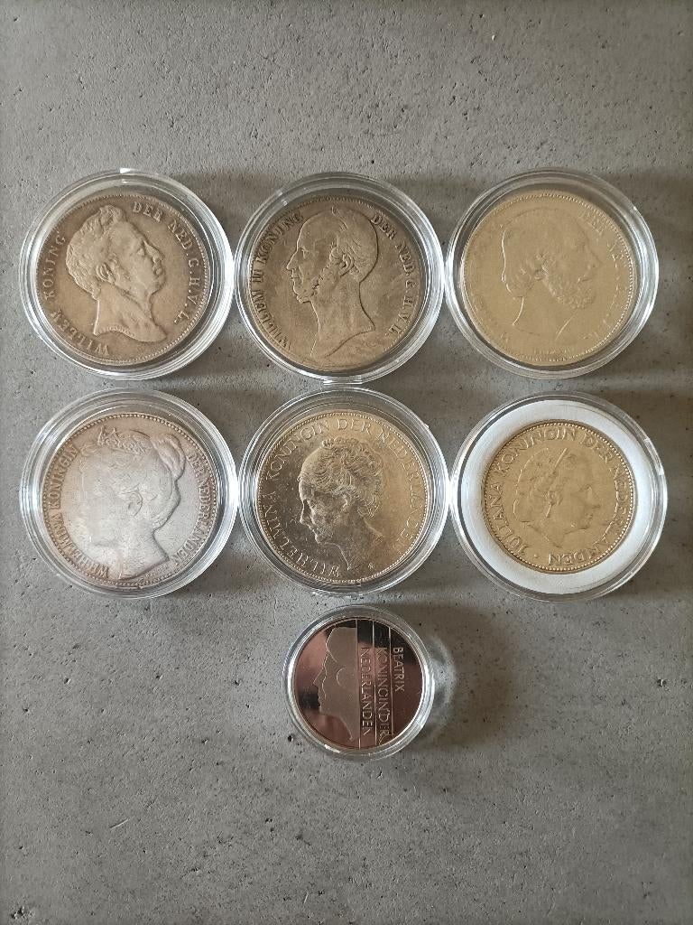 Leuke serie rijksdaalders (7), Setje, Zilver, Ophalen of Verzenden, Koning Willem I