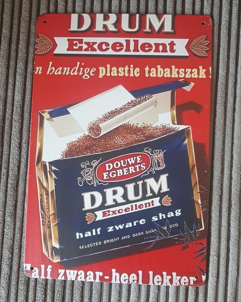 Drum Tabak Wandbord - 30x20 cm, Ophalen of Verzenden, Nieuw