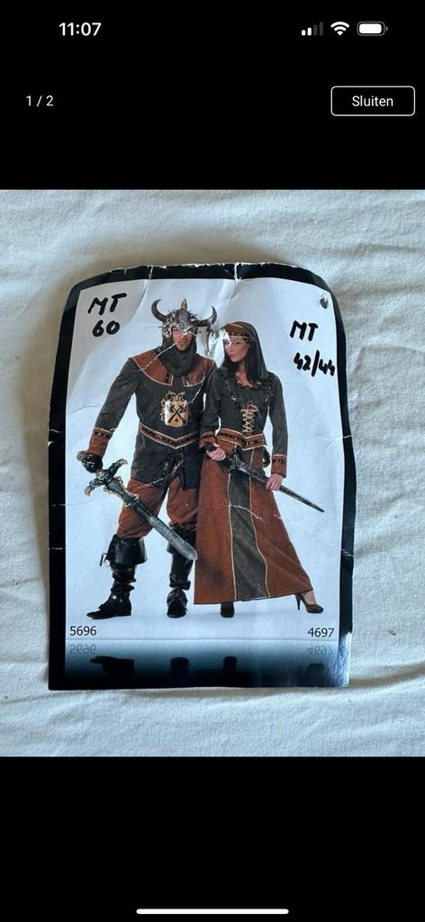 Kasteel kleding vrouw mt 42/44, Ophalen of Verzenden, Zo goed als nieuw, Maat 42/44 (L), Carnaval