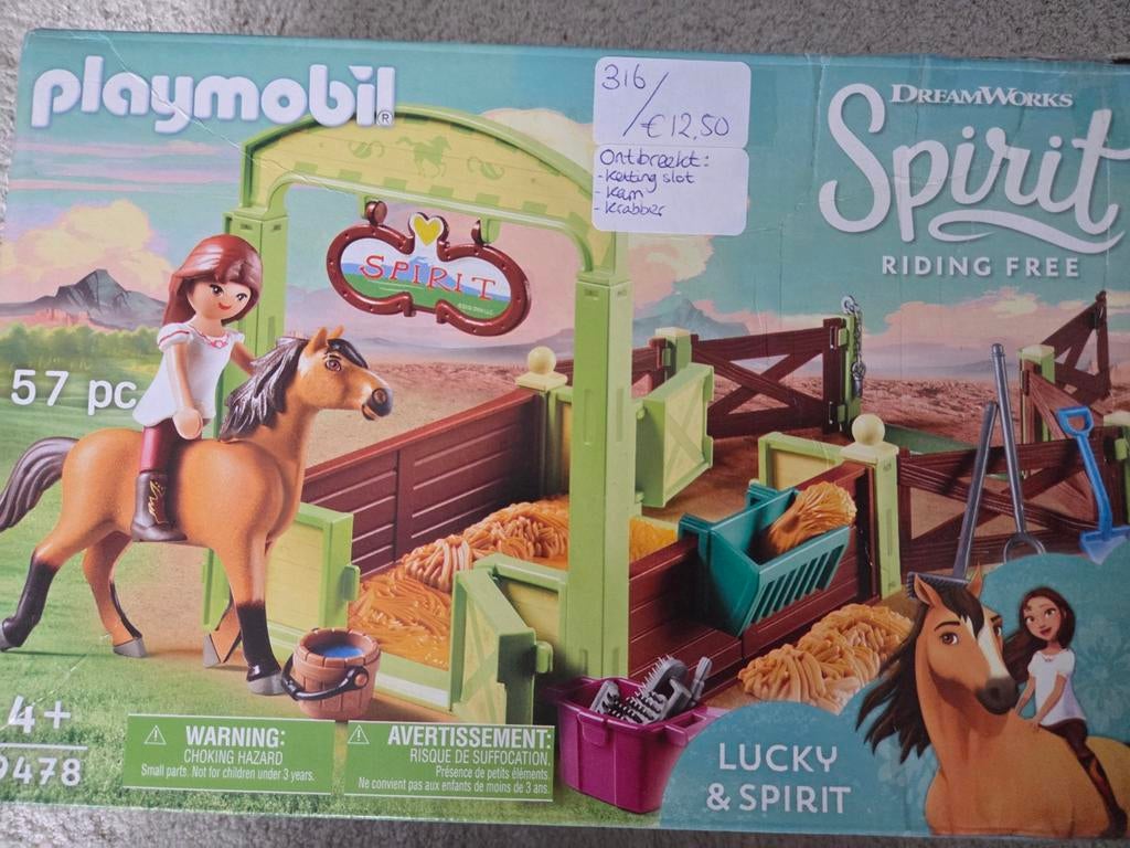 Playmobil Spirit 9478 - mist onderdelen, Overige merken, Gebruikt, Ophalen of Verzenden, Groter dan 1:32