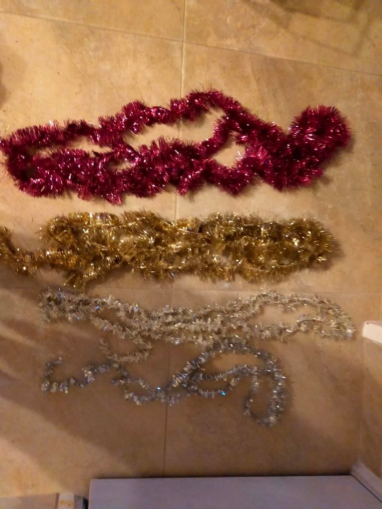 VINTAGE KERST SLINGER KERSTSLINGER LAMETTA TINSEL RETRO, Diversen, Kerst, Ophalen of Verzenden, Zo goed als nieuw