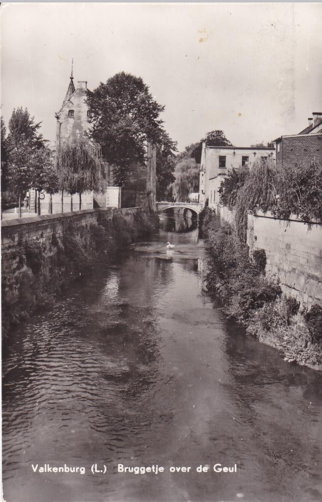 Valkenburg (L). Bruggetje over de Geul.  (1959), Ophalen of Verzenden, 1940 tot 1960, Gelopen, Limburg