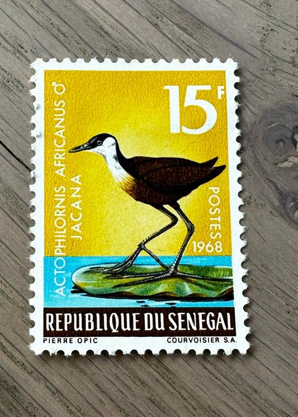 Senegal Postzegel met Jacana Vogel vogels - 1968 ongebruiokt, Ophalen of Verzenden, Overige landen