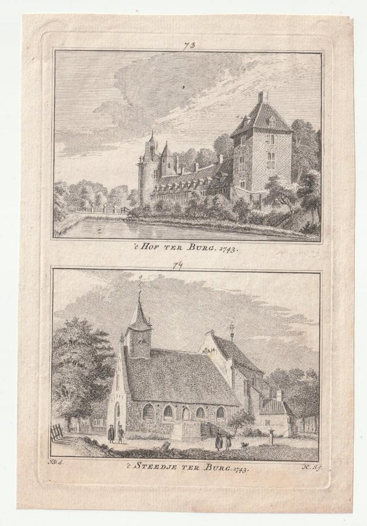 Ter Burg oude gravure gravure Spilman, Verzenden