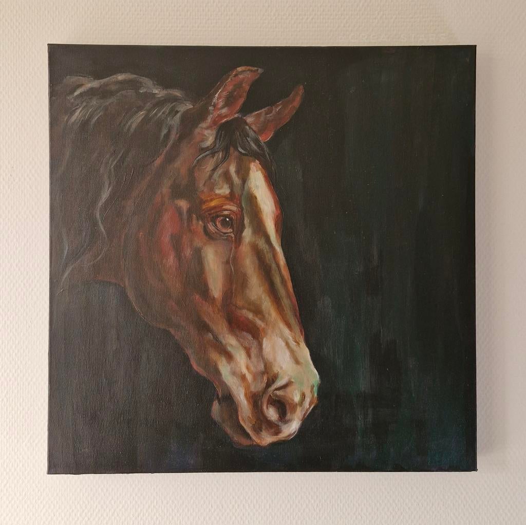 Schilderij paard, Antiek en Kunst, Kunst | Schilderijen | Modern, Ophalen of Verzenden