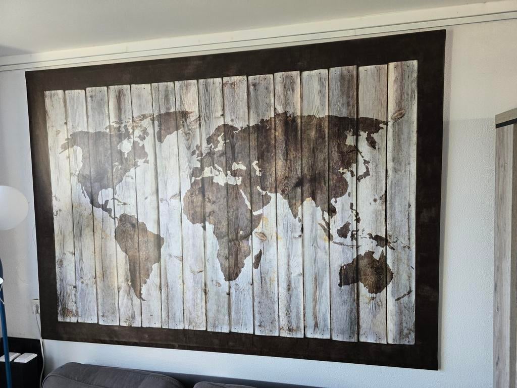 IKEA Wereldkaart Driftwood - Groot Formaat, Ophalen, Gebruikt, 125 cm of meer, Print