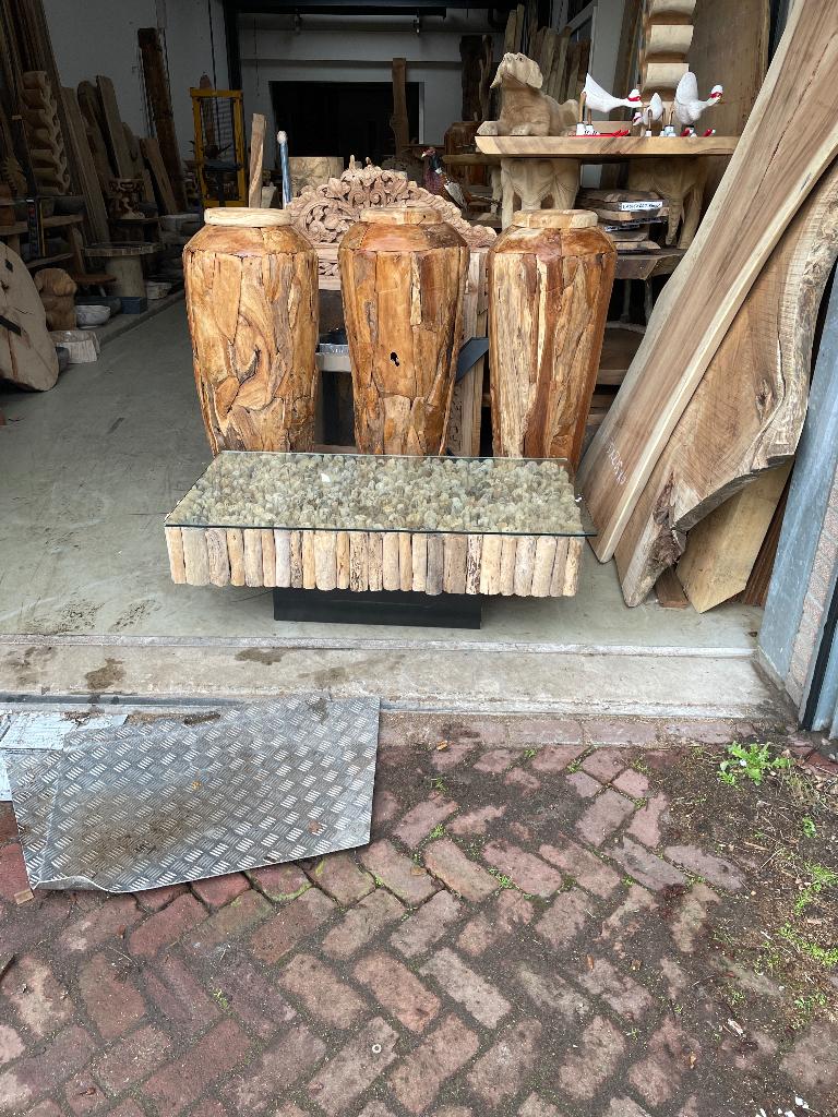 Unieke salontafel teak root organisch suar, Huis en Inrichting, Tafels | Salontafels, 100 tot 150 cm, 50 tot 100 cm, Minder dan 50 cm