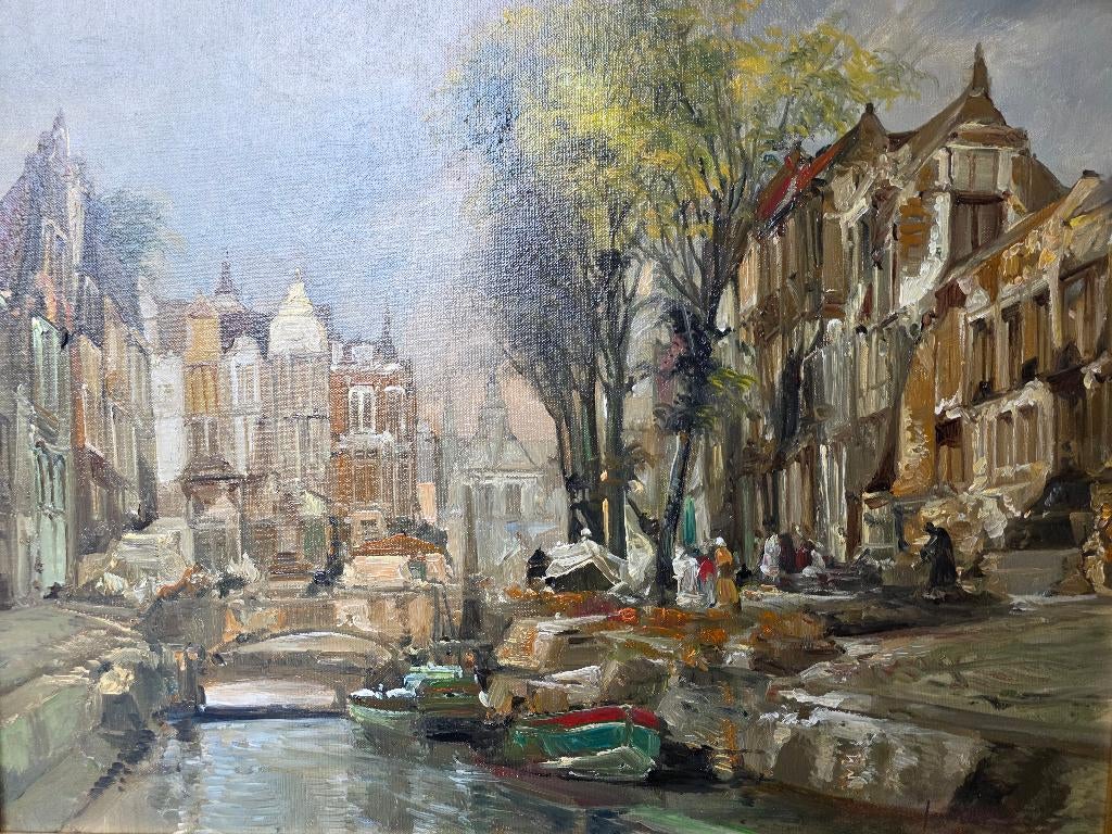 Jan Korthals (1916–1972) - Oudegracht Utrecht, Ophalen of Verzenden