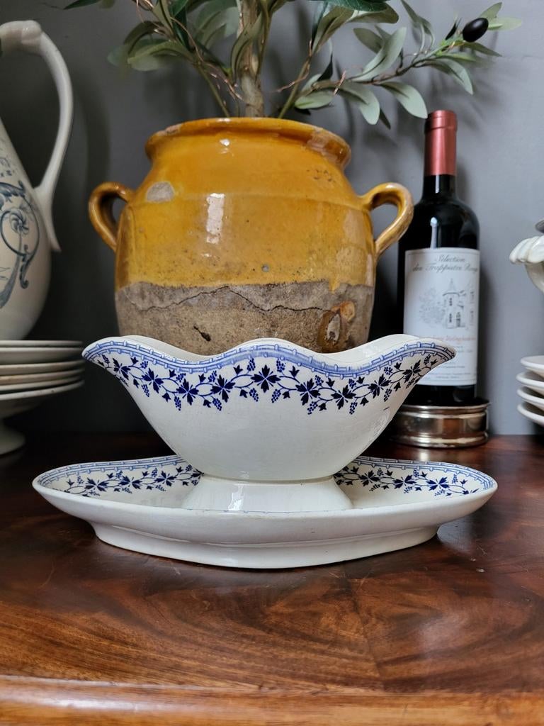 Antieke Franse Sauskom ~ Moulin des Loups, Antiek en Kunst, Antiek | Servies los, Ophalen of Verzenden