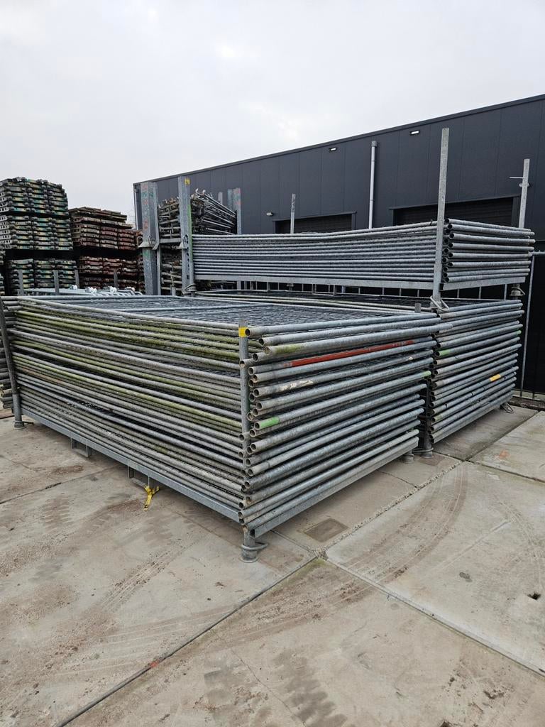 Gebruikte bouwhekken 3,50x2,00 zwaar model met voet en klem, Ophalen, Gebruikt, ., .