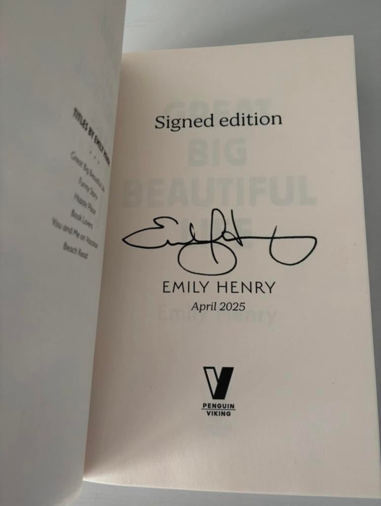 Signed Edition Emily Henry Great Big Beautiful Life, Ophalen of Verzenden, Nieuw, Amerika
